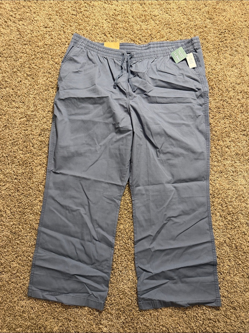L.L. Bean Slate Blue Wide-Leg Drawstring Pants
